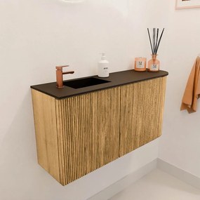 Mondiaz Joya 80cm toiletmeubel ronding rechts oak met wastafel faye links 1 kraangat urban