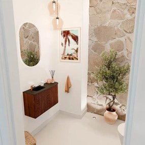 Mondiaz Joya 70cm toiletmeubel ronding rechts ruby met wastafel faye links 1 kraangat urban