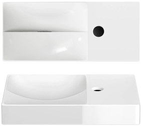 Clou Vale keramische fontein 45cm met kraangat rechts wit glans