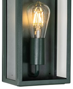 Industriële buiten wandlamp donker groen met glas IP44 - Rotterdam Industriele / Industrie / Industrial E27 IP44 Buitenverlichting