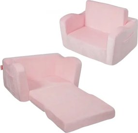 VEVOR Kinderbank 2-in-1 Omvormbare kinderbank naar relaxfauteuil, Uitklapbare kinderbank, Kinderfauteuil, Peuterbed, Opvouwbare kinderspeelbank, Kinderbank Roze 104 x 58 x 32 cm