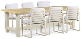 Tuinset 6 personen 260 cm Aluminium/teak Taupe Lifestyle Garden Furniture Faro/San