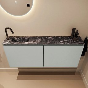 Mondiaz Ture DLux toiletmeubel 120cm greey met wastafel lava links met kraangat