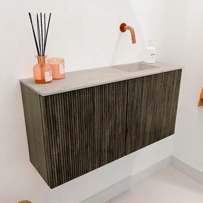Mondiaz Joya DLux 80cm toiletmeubel shadow met wastafel faye rechts zonder kraangat opalo