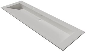Lambini Designs Flora solid surface wastafel 140cm met kraangaten wit mat