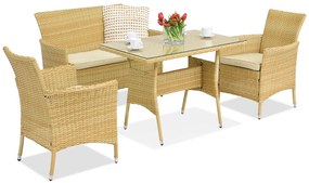 Valetta Garden Point beige technorattan tuinmeubelen