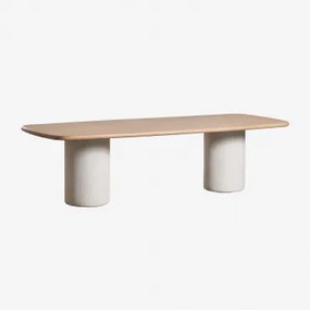 Rectangulaire Eettafel 270x110 Cm Van Acaciahout Bogota Lichte Acaciekleur & Lichtgrijs - Sklum