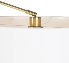 Moderne vloerlamp goud met kap wit 50 cm verstelbaar - Editor Design, Modern E27 Binnenverlichting Lamp
