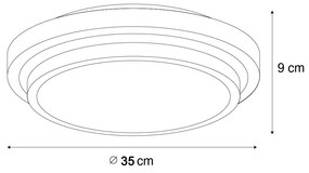 Buitenlamp Moderne plafondlamp wit 35 cm IP44 - Walden Modern E27 IP44 Buitenverlichting rond Lamp