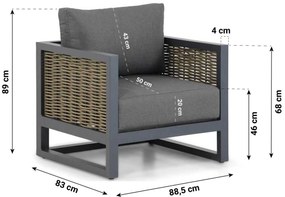 Tuinstoel Aluminium/wicker Grijs-antraciet Santika Salviano