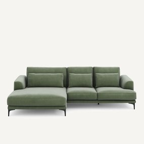 XL hoekbank links in fluweel, MARSILE