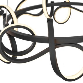 Design hanglamp zwart rond 3-staps dimbaar - Krisscross