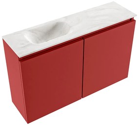 Mondiaz Ture DLux toiletmeubel 80cm fire met wastafel ostra links met kraangat