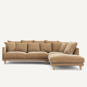 Hoekbank stonewashed fluweel, Lazare