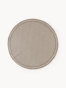 Ronde outdoor dubbelzijdig vloerkleed Reddy met ruitjesmotief