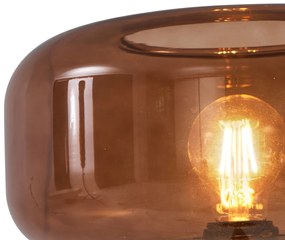 Retro vloerlamp zwart met brons glas - Bizle Retro E27 rond Binnenverlichting Lamp