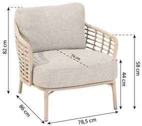 Tuinstoel Wicker Taupe-naturel-bruin 4 Seasons Outdoor Como