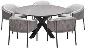 Garden Impressions Delvin tuinset 6-delig - Duuk tuintafel Ø150 cm