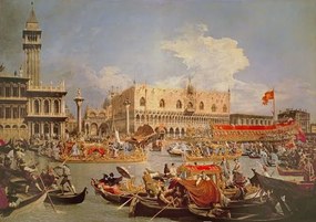 (1697-1768) Canaletto - Kunstreproductie Return of the Bucintoro on Ascension Day, (40 x 26.7 cm)
