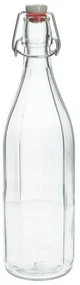 Beugelfles, facet, glas, porseleinen dop, 1 liter