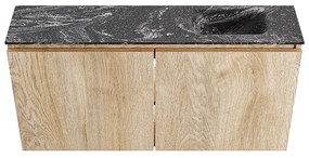 Mondiaz Ture DLux toiletmeubel 100cm washed oak met wastafel lava rechts met kraangat