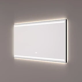 Hipp Design 7000 spiegel mat zwart met LED verlichting en spiegelverwarming 120x70cm