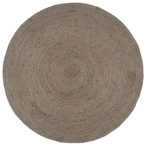 vidaXL Vloerkleed handgemaakt rond 240 cm jute grijs