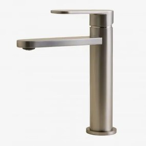 Alameda Messing Wastafelkraan ↑20 Cm & Geborsteld Grijs - Sklum