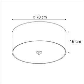 Stoffen Smart plafondlamp met dimmer taupe 70 cm incl. 6 Wifi A60 - Drum Jute Modern, Landelijk / Rustiek E27 rond Binnenverlichting Lamp
