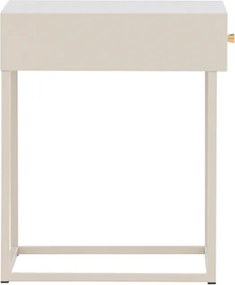 Metalen Nachtkastje Met Lade Beige - 41x41x50cm.