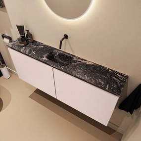 Mondiaz Ture DLux toiletmeubel 120cm rosee met wastafel lava midden zonder kraangat