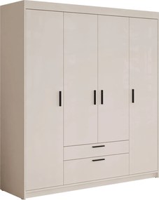 Kledingkast Novduni 107, Beige, 191x176x53cm, 136.5 kg, Kledingkast deuren: Met scharnieren, Aantal planken: 5, Aantal planken: 5