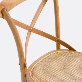Set van 2 stoelen in eik en rotan,Cedak