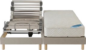 Elektrische bedset met stoffen latten, schuimmatras, stevige ondersteuning en poten