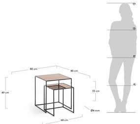 Kave Home Sute Glazen Bijzettafelset