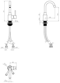 Clou Xo wastafelkraan met draaibare uitloop type 1 chroom