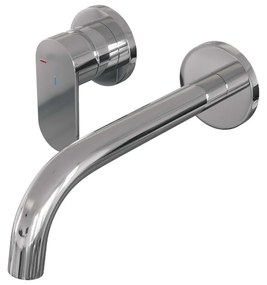 Brauer Chrome Edition ColdStart wastafelkraan inbouw gebogen uitloop en rozetten model C2 chroom
