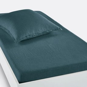 Hoeslaken in gewassen linnen, omslag 30 cm, Linot