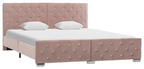 vidaXL Bedframe stof roze 160x200 cm