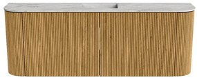 Mondiaz Joya DLux 115cm toiletmeubel ronding links/rechts oak met wastafel faye midden 1 kraangat glace