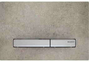 Geberit Sigma50 bedieningplaat, 2-toets spoeling frontbediening voor toilet 24.6x16.4cm chroom / betonlook 115788JV2