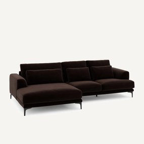 XL hoekbank links in fluweel, MARSILE