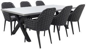 Lucca dark grey/Verona antraciet 220 cm. tuinset - 7-delig