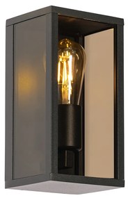Buiten wandlamp zwart met smoke glas 26 cm IP44 - Charlois Modern E27 IP44 Buitenverlichting