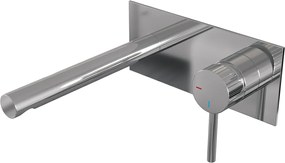 Brauer Stripe inbouw wastafelkraan ColdStart met rechte uitloop en afdekplaat model A1 chroom