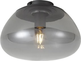 Design plafondlamp gunmetal met smoke glas - Giselle