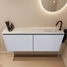 Mondiaz Ture DLux toiletmeubel 120cm clay met wastafel opalo rechts met kraangat