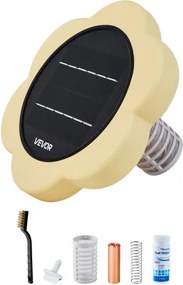 VEVOR Solar Zwembadionisator 170343 L, Drijvende Automatische Waterzuiveraar en Filter, Chloorvrij Water, Zwembadionisator (Petal Design) met Koperen Anodes, Veer, Borstel &amp; Filter voor Spa's