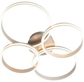 Plafondlamp staal incl. LED 3-staps dimbaar 4-lichts - Navara