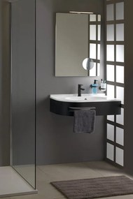 Sapho Pulse wastafel console mat zwart rechts 74.5x44.5cm
